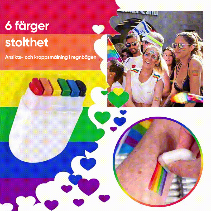 Regnbåge ansikte kroppsfärg