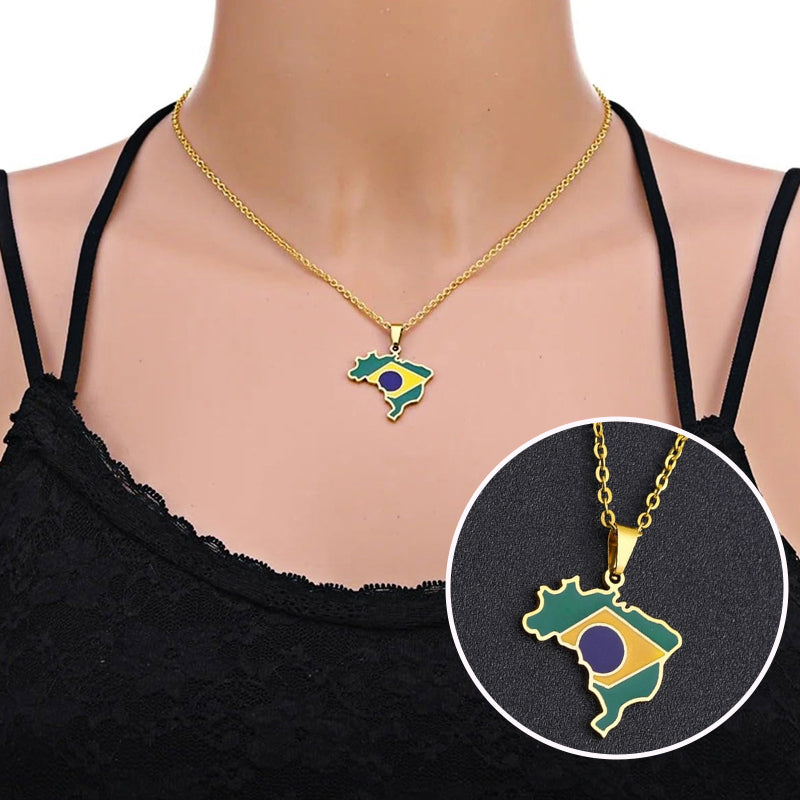Kreativ karta och flagga halsband